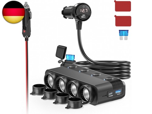 Steckdose auto volt - 4-steckdose, 12